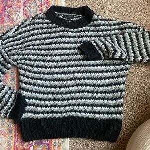black, gray, & white sweater | size medium